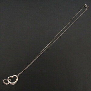 Tiffany Co Elsa Peretti Double Open Heart Necklace Silver Luxs